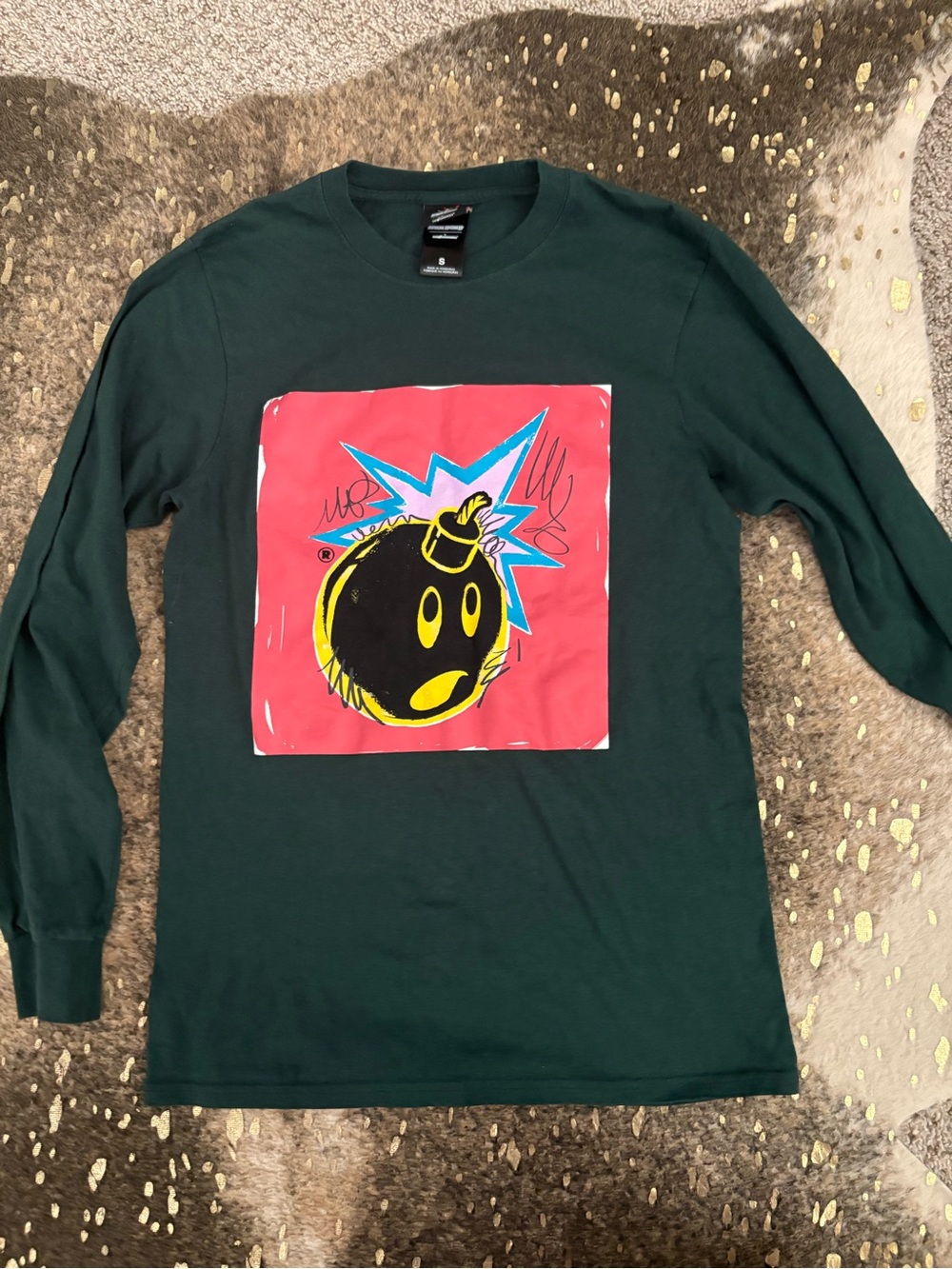 The Hundreds Adam Bomb Dark Green Long-Sleeve Graphic Shirt with Bomb Print